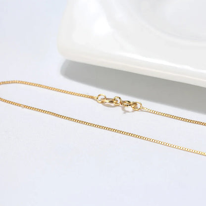 100% Genuine 925 Sterling Silver 0.6mm Box Chain Necklace Thin Chain Basic Punk 40-60cm Minimalist Jewelry SC07
