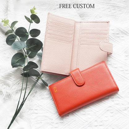 Porte-cartes en cuir de vachette avec logo personnalisé pour femme et homme, sac à cartes fin en cuir véritable, gravure du nom, portefeuille de luxe décontracté