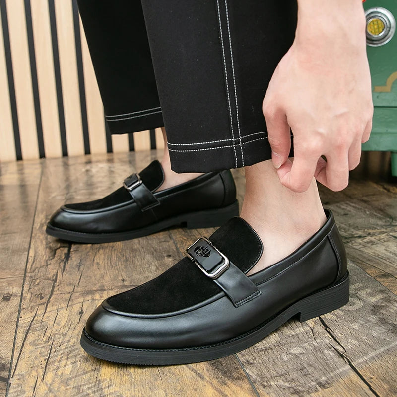 Brand High-quality Brown Loafers for Men Soft Comfortable Men's anti suede Formal Shoes Thick Soled Casual Leather Shoes Mo-2928