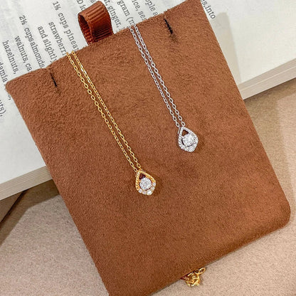 D VVS1 0.5CT Moissanite Necklace for Women Mermaid's Tears Pendant Wedding Party Fine Jewelry S925 Sterling Silver Gifts