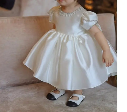 Classic Beading Princess Dresses For Kid Girls Birthday Party Infant Luxury Ball Gown Children Baptism Childen Formal Dresses