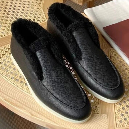 unisex Winter high top casual women's shoes  Warm cold resistant wool snow boots All cowhide men's boots Women's ankle boots