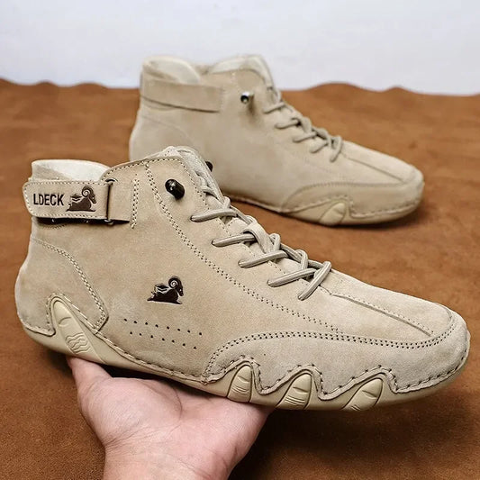 Fashion Men Shoes Brand Men's Boots Breathable Leather Men Ankle Boots Handmade Motorcycle Boots Outdoor Men's Sneakers