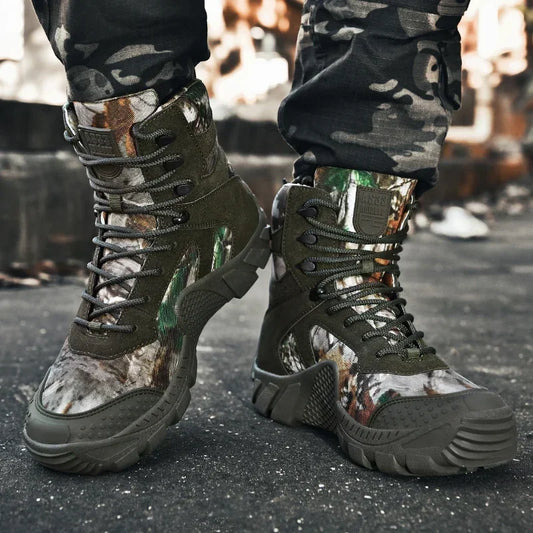 Men's Boots Combat Tactical Boots Men Camouflage Shoes Outdoor Work Shoes Special Force Desert Motocycle Boots Men Ankle Shoes