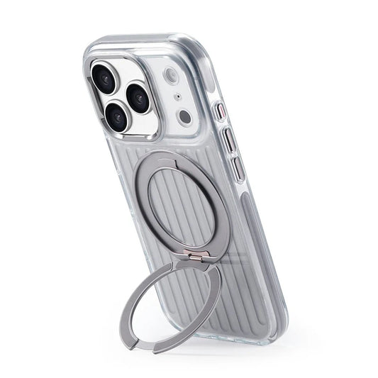 360° Rotating Magnetic Bracket Corrugated Phone Case For iPhone 17Pro 16 17 Pro Max For Magsafe Shockproof Stand Holder Cover