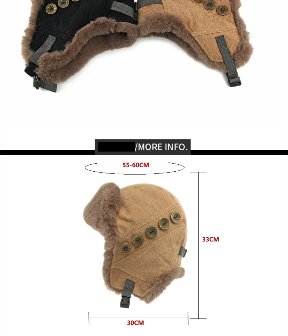 Russian Hat Thick Warm Winter Hat Men Women Windproof Ski Trapper Earflap Cap Faux Rabbit Fur Hat Male Female Bomber Hat