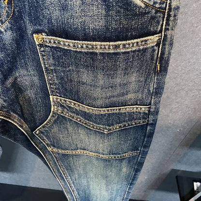 Autumn and Spring Fashion Trend American Vintage Straight Leg Denim Pants for Men Casual Loose Comfortable High Quality Pants