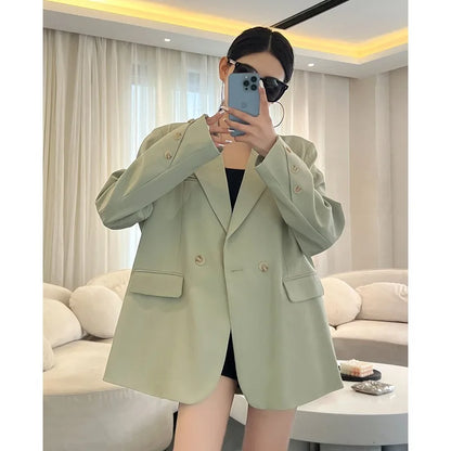 Coat Women Blazer Coats Turn Down Collar Blazers Jackets Y2k Streetwear Work Suits Elegant Splice Casual Jacket 2026 Spring