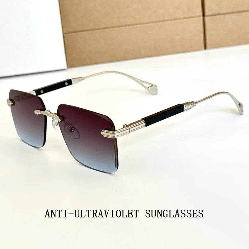 2024 Fashion Sunglasses For Men Luxe Rimless Sunglasses Women Trendy Vintage Glasses Lunette Soleil Femme Gafas De Sol Hombre