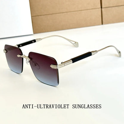 2024 Fashion Sunglasses For Men Luxe Rimless Sunglasses Women Trendy Vintage Glasses Lunette Soleil Femme Gafas De Sol Hombre