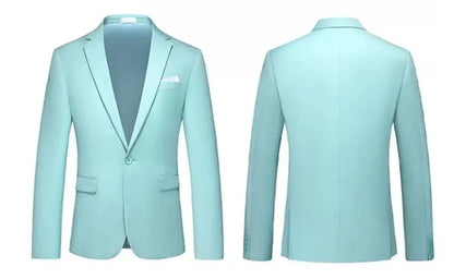 New Male Solid Colour Formal Suit Jacket 21 Colours Available Men Wedding Prom Party Tuxedo Blazer Slim Fit Coats