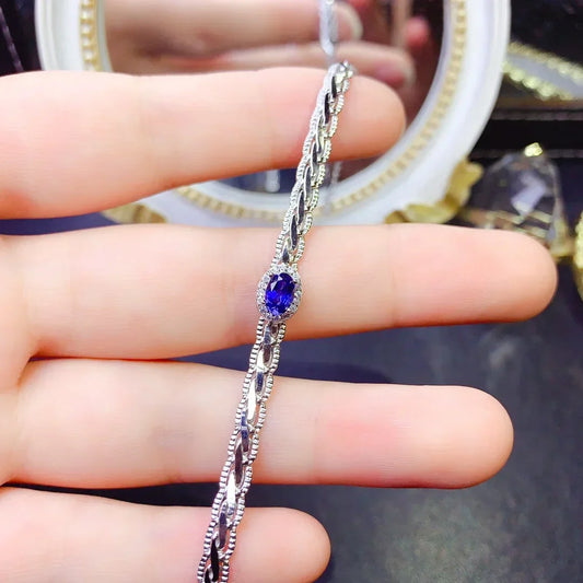 Bracelet saphir naturel en argent sterling 925 haute définition pour femme, couleur magnifique, exquis, prix spécial, livraison gratuite
