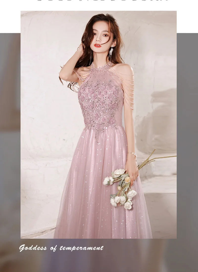 Luxury High Quality Pink Evening Dress 2026 For Prom Birthday Socialite Senior Specical Vestidos Party Dress For Women