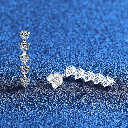 3mm Full Moissanite Earring For Women Wedding Fine Jewely 925 Sterling Sliver With White Gold Plated Party Studs Earrings