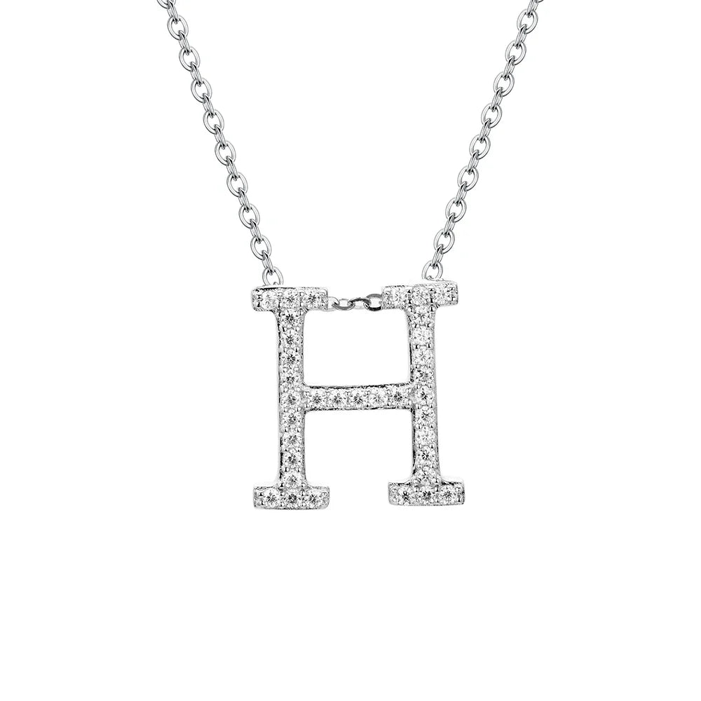 D VVS1 Color Moissanite Letters Necklace Pendant 100% 925 Sterling SIlver for Women Man Fine Jewelry Accessories Gift