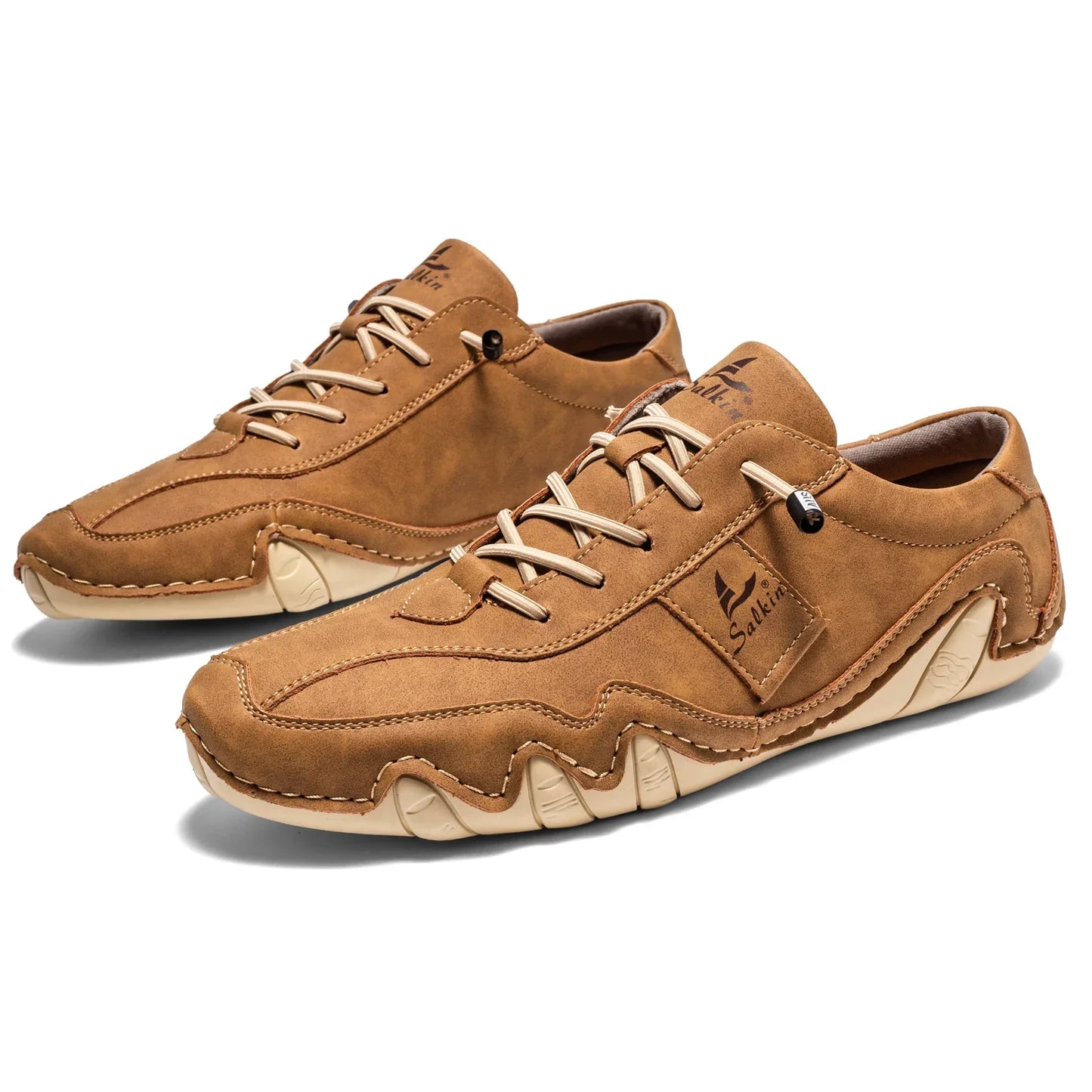 Spring Handmade Leather Casual Men Shoes Design Fashion Sneakers Man Loafers Breathable Soft Flat Shoes Driving Shoes