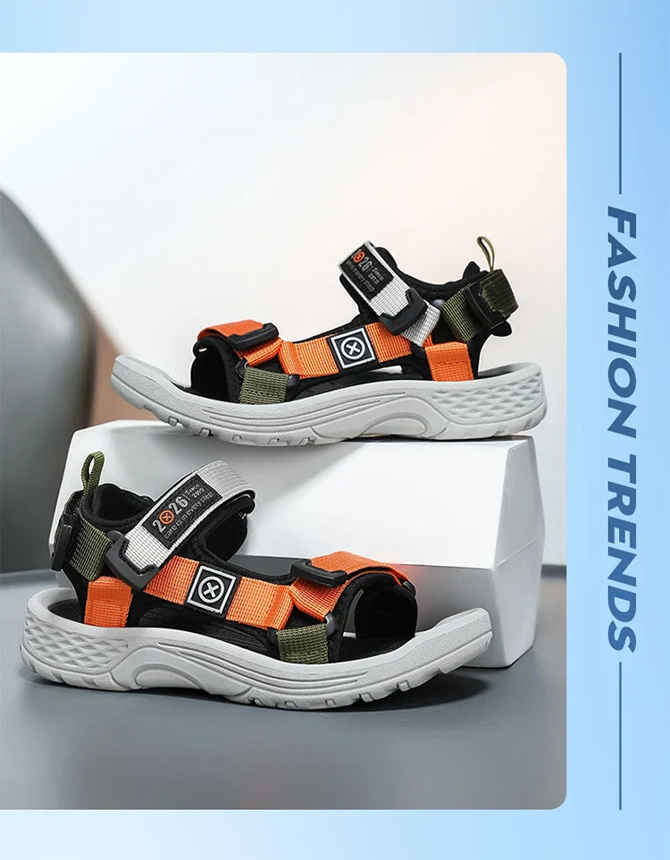 Children's Sandals Boys Girls Breathable Summer Sport for Outdoor Beach Shoes Open-Toe Comfortable Walking Sandalies Size 30-38