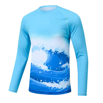 Men's Summer Fishing Shirt for Beach Vacation Swimming T-shirt, Quick-dry UPF 50+ Rash Guard Breathable Top for Board Sports