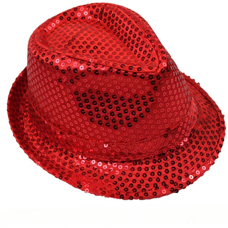 British Top Jazz Hat Bucket Hat Men Women Stage Performance Sequin Hat Shining Christmas Fedoras Party Parent  Hat Hollween