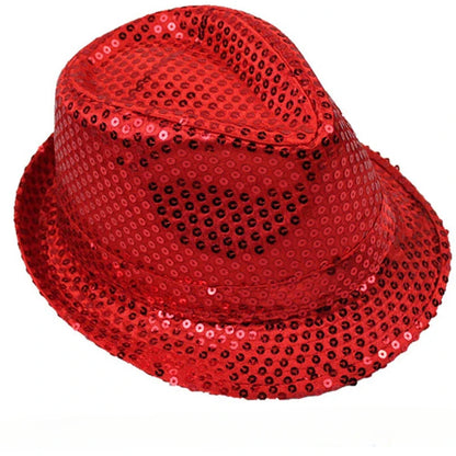 British Top Jazz Hat Bucket Hat Men Women Stage Performance Sequin Hat Shining Christmas Fedoras Party Parent  Hat Hollween