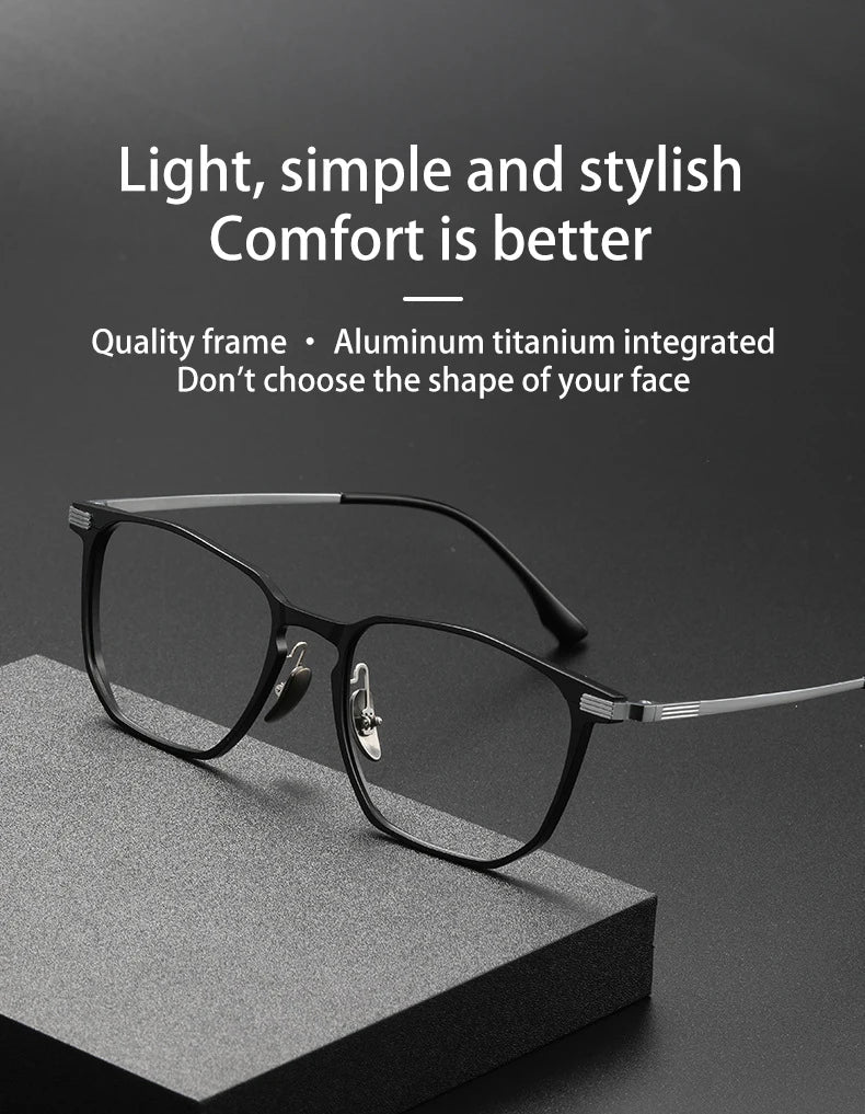 Ultra-light Aluminum Titanium Business Fashion Eyeglasses  Anti-Blue Light Reading Glasses Men Myopia Prescription 20241