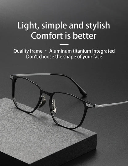 Ultra-light Aluminum Titanium Business Fashion Eyeglasses  Anti-Blue Light Reading Glasses Men Myopia Prescription 20241