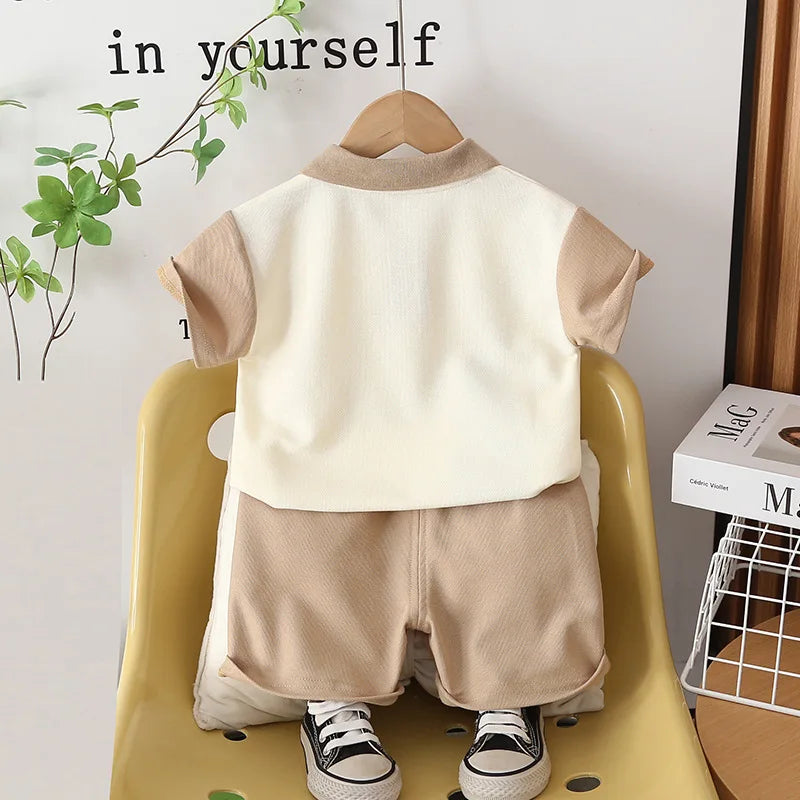 Summer Fashion Baby Girls Boys Clothes Suits Cartoon Dinosaur Polo TShirt Shorts 2pcs/Set Kids Children Toddler Casual Outfit
