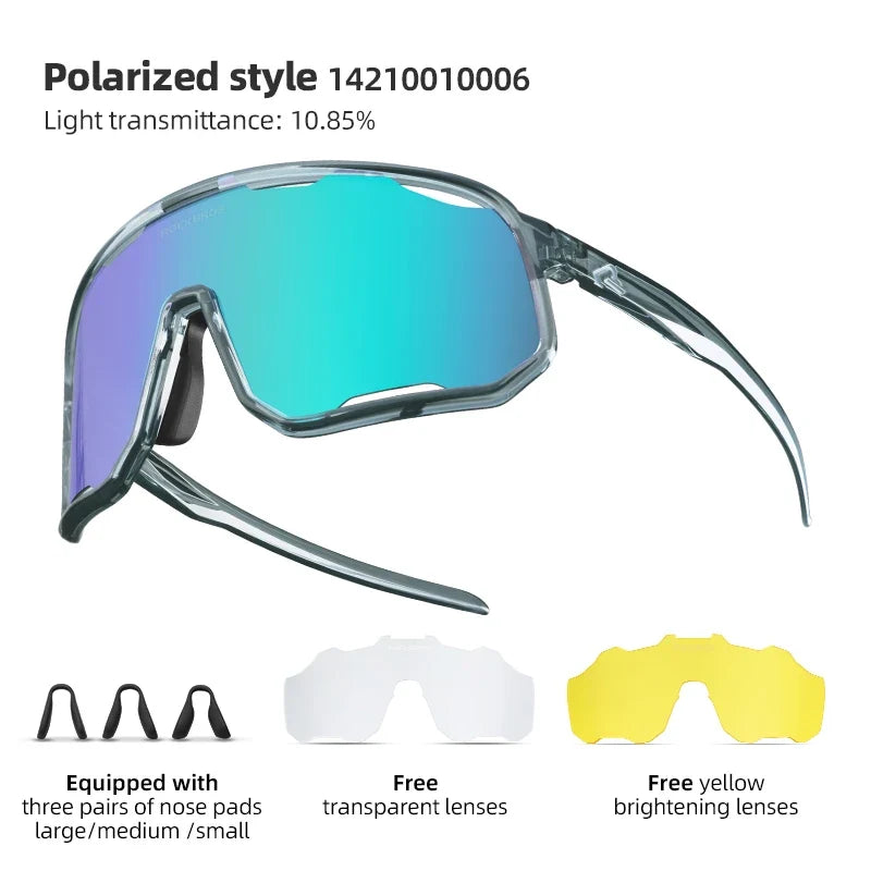 Cycling Glasses Goggles Polarized/Photochromic Sunglasses Sport Big frame Eyewear UV400 Sun Protection with 2 Lens