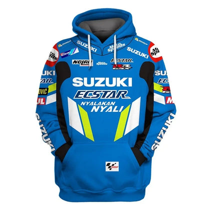 men's casual hoodie, 3D printed long-sleeved top for outdoor motorcycle and bicycle enthusiasts, autumn and winter