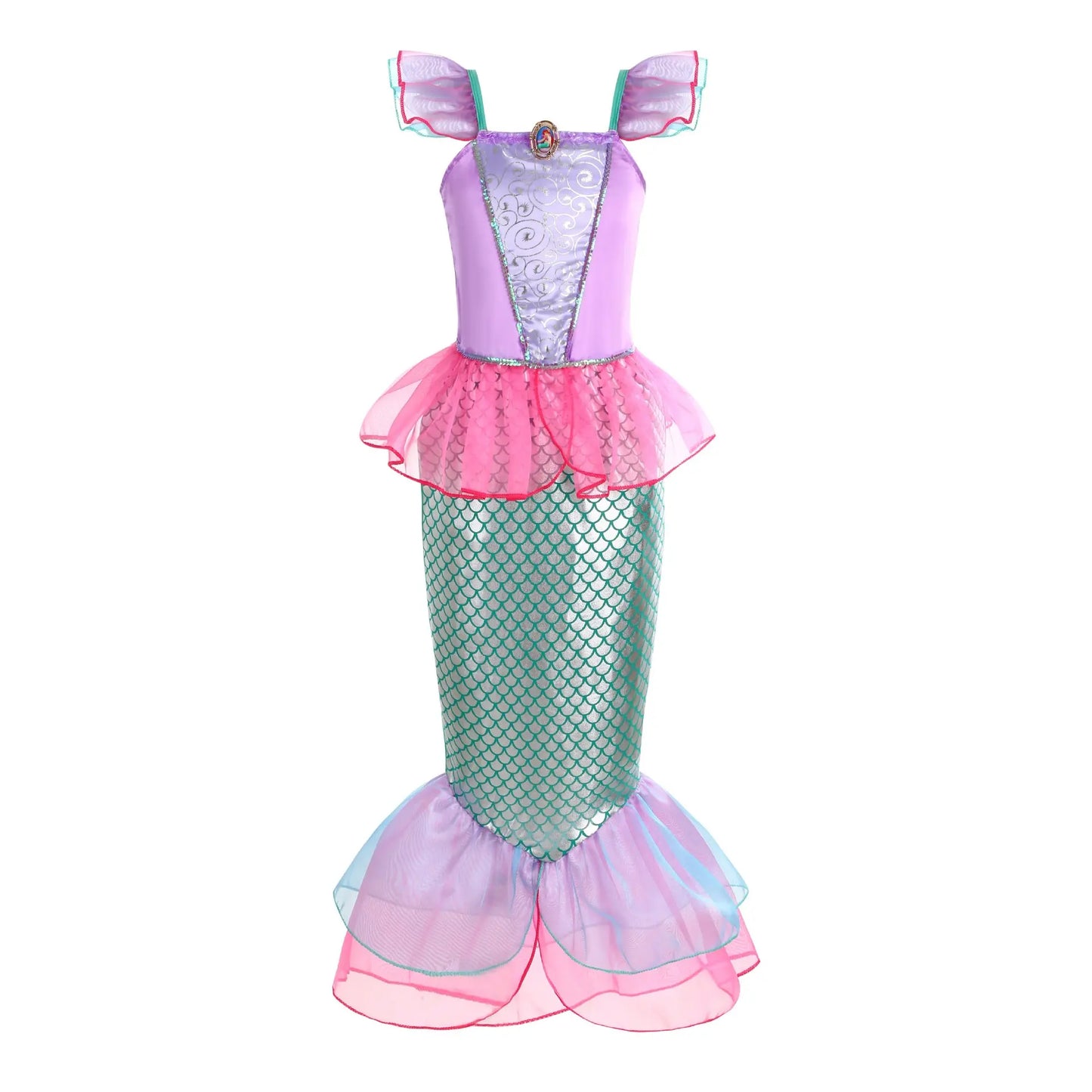 2026 Kids Princess Costume Girls Elsa Anna Dress Carnival Cosplay Snow White Aurora Moana Rapunzel Mermaid Belle Party Outfits