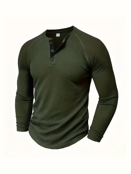 Loose men's solid colour casual versatile American-style round-neck long-sleeve base T-shirt for spring and autumn outdoor daily
