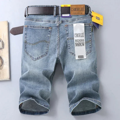 2025 Summer Brand Stretch Thin Bermuda Masculina Cotton Denim Jeans Jorts Men Knee Length Soft Ropa Hombre Shorts