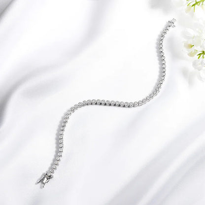 3 Colors 2/3mm Bubbles All Moissanite Tennis Bracelet for Women Men Bangles Full Diamond Pure 925 Silver Chain Jewelry