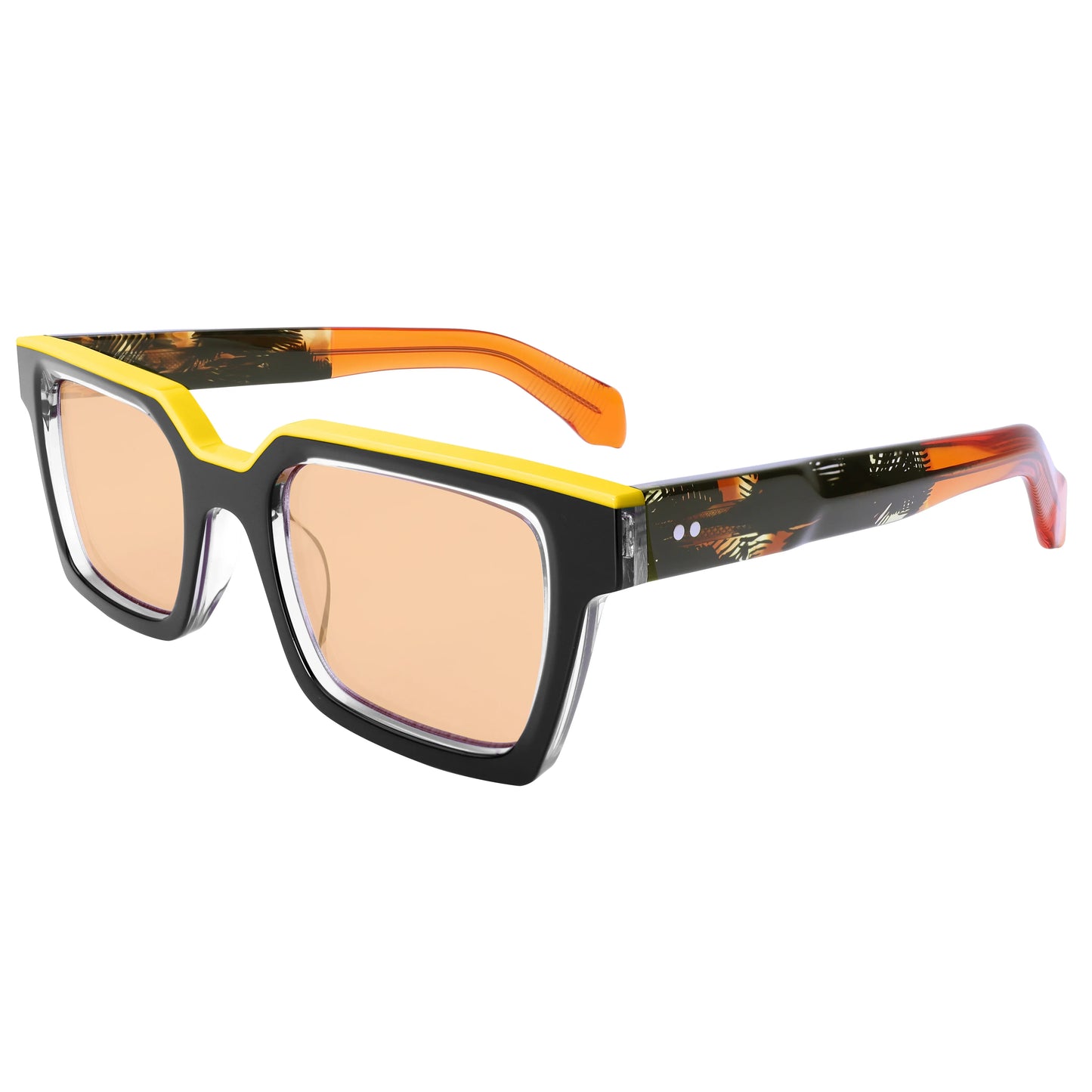 Acetate Frame Glasses for Men Oversized Polarized Sunglasses Women Trendy Retro Wide Keyhole Bridge UV400 Protection