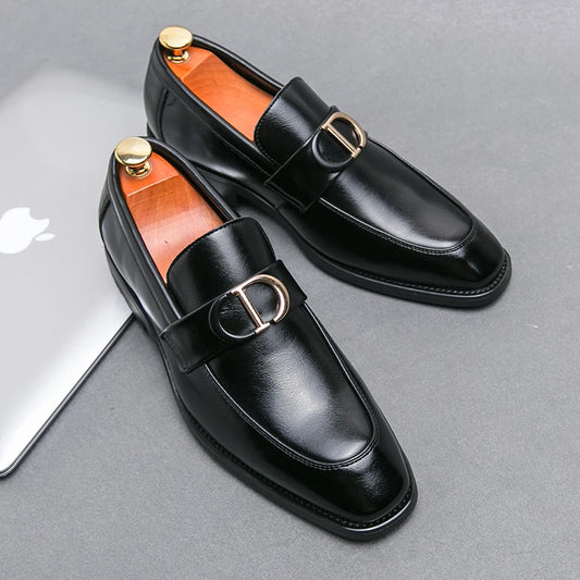 Men Loafers PU Low Heel Professional Classic Comfortable Business Men Shoes Size 38-46