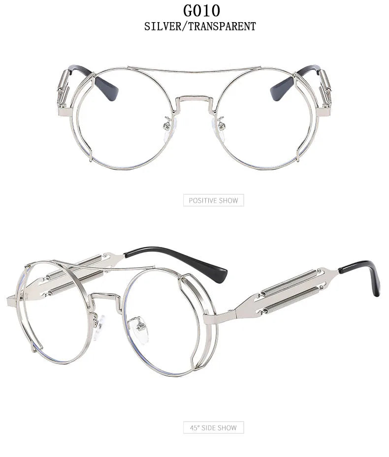 Punk Sunglasses For Men Designer Vintage Round Steampunk Fashion Glasses Retro Sunglasses Women 2024 Gafas De Sol Hombre Lunette