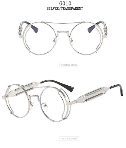 Punk Sunglasses For Men Designer Vintage Round Steampunk Fashion Glasses Retro Sunglasses Women 2024 Gafas De Sol Hombre Lunette
