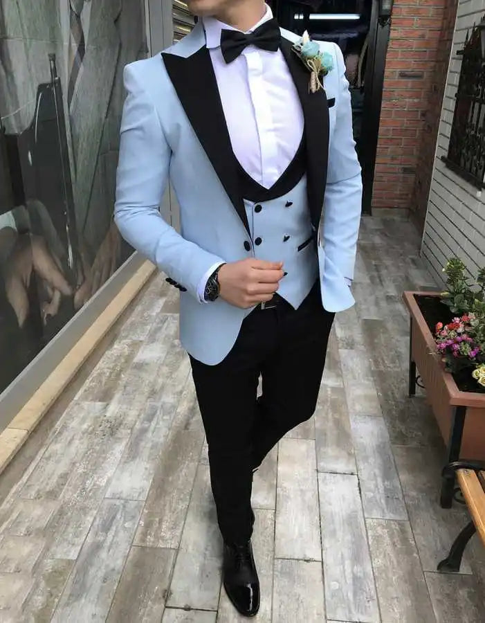 Latest Designs Men's Classic Suits For Wedding Groom Tuxedo Slim Fit One Button Prom Party Best Man 3 Pieces Costume