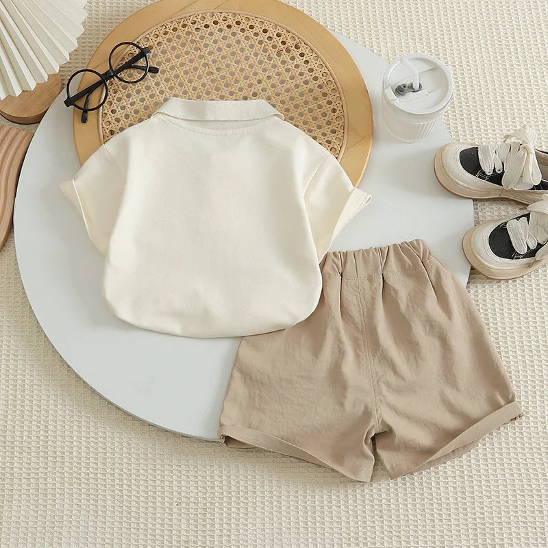 New Summer Baby Boys Clothes Sets Children Cute Cartoon Printed Polo Tshirt Shorts 2Pcs/Set Infant Kids Fashion Clothing Outfits