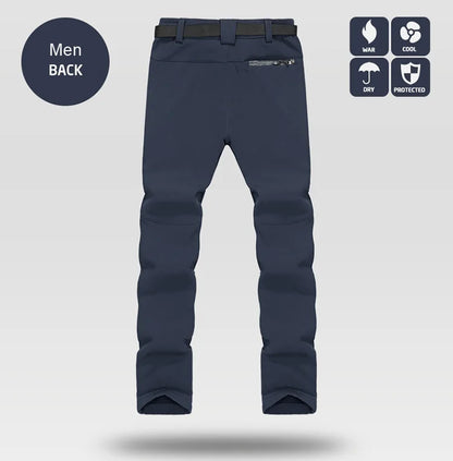 Men's Women's Pants Camping Fleece Lined Waterproof Winter Insulated Hiking Trekking Trousers Outdoor Work Slim Pant