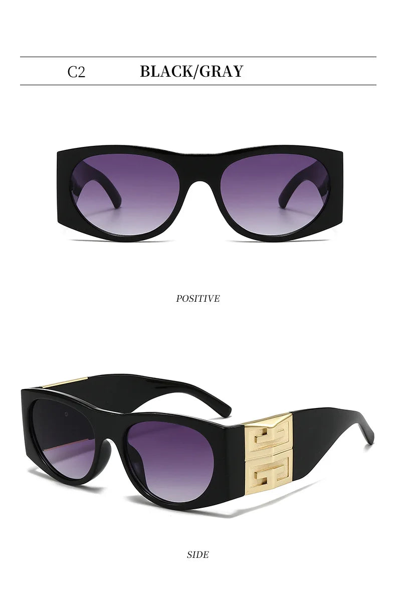 2025 Luxury Designer UV400 Large Frame Sunglasses Women Men New Trendy Sun Glasses Ladies Vintage Cool Gafas De Sol Eyeglasses