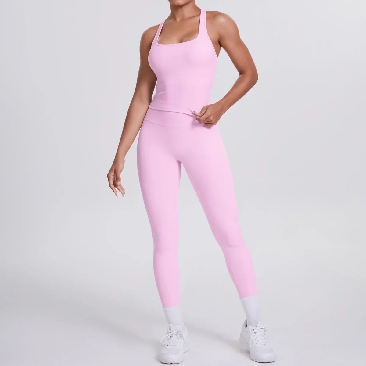 Yoga Top Set Fitness Gym Suit Training Sleeveless Sport Gym Tops Crossover Back Sports Underwear Tummy Control Slimming