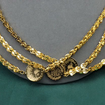 Luxury Arabic Long Necklace 21k Gold Plated 80cm 160cm Italian Vintage Chains Dubai Muslim Women Wedding Party Jewelry Gifts