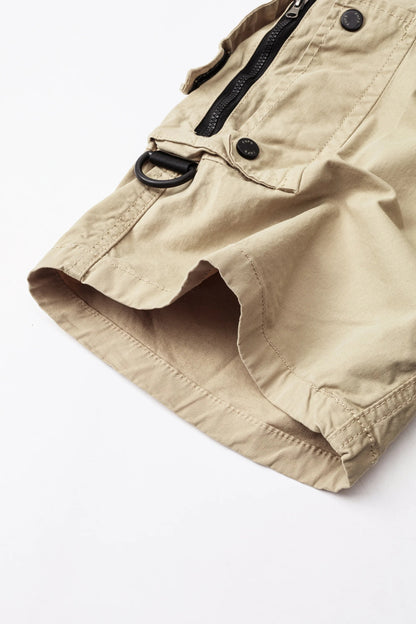 Mid Length Breathable Straight Leg 5 Inch Street Short Men's Summer Thin Washed Cotton Cargo Shorts Loose Casual Trend Sports