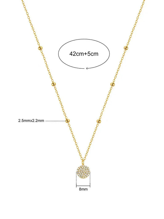 925 Sterling Silver Fashion Shiny Round Beads Halo Zircon Necklace For Women Engagement Wedding High Quality Fine Jewelry