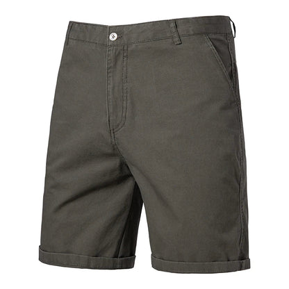Classic Mens 100% Cotton Casual Shorts Khaki Grey Navy Black Knee Shorts American Style Streetwear Golf Shorts