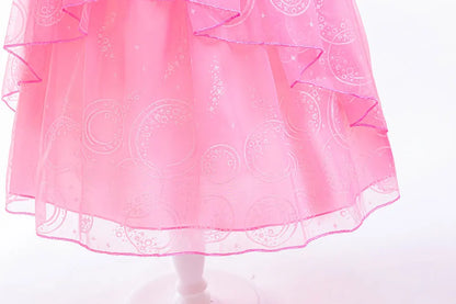 Kids Fairy Glinda Costume Wicked Wizard of Ozland Halloween Girl Cosplay Charming Glinda Kind Witch of North Pink Princess Dress
