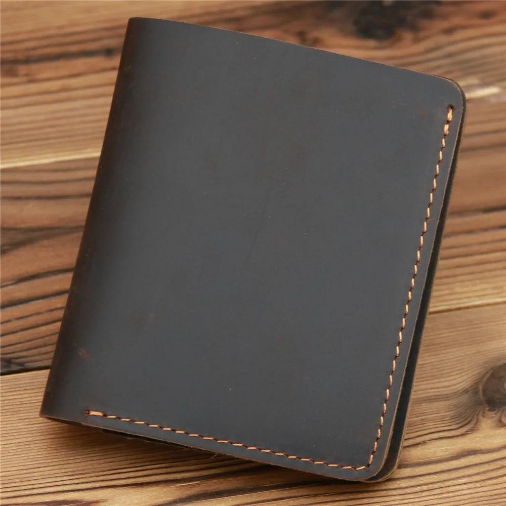 Top Genuine Leather Men's Wallet Retro Driving Licence Wallets for Men Durable Leather Portfel Male Cartera Hombre Purse for Men