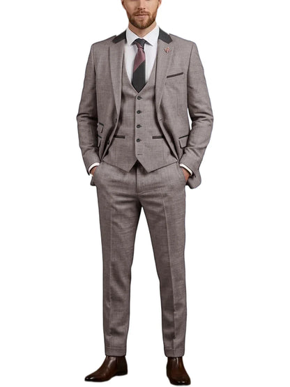 Men's Linen 3 Piece Suit Notch Lapel 2 Buttons Slim Fit Blazer Vest Pants Set Breathable Lightweight For Groom Business Casual