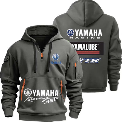 Logo Motorcycle Racing Team Men Half Zipper Hoodie Spring Male Sweatshirt Fashion Sports Men's Pullover Clothes